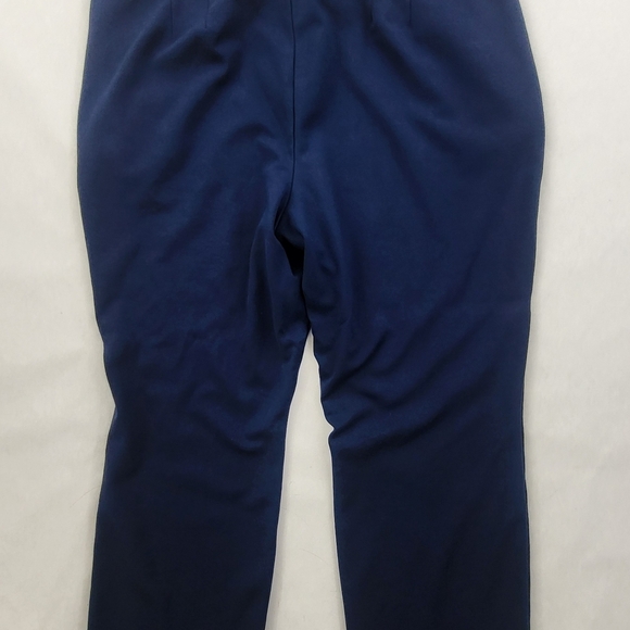 White House Black Market Blue Straight  Pull On Pants Women's Snap Pockets SZ 14 - Picture 9 of 9